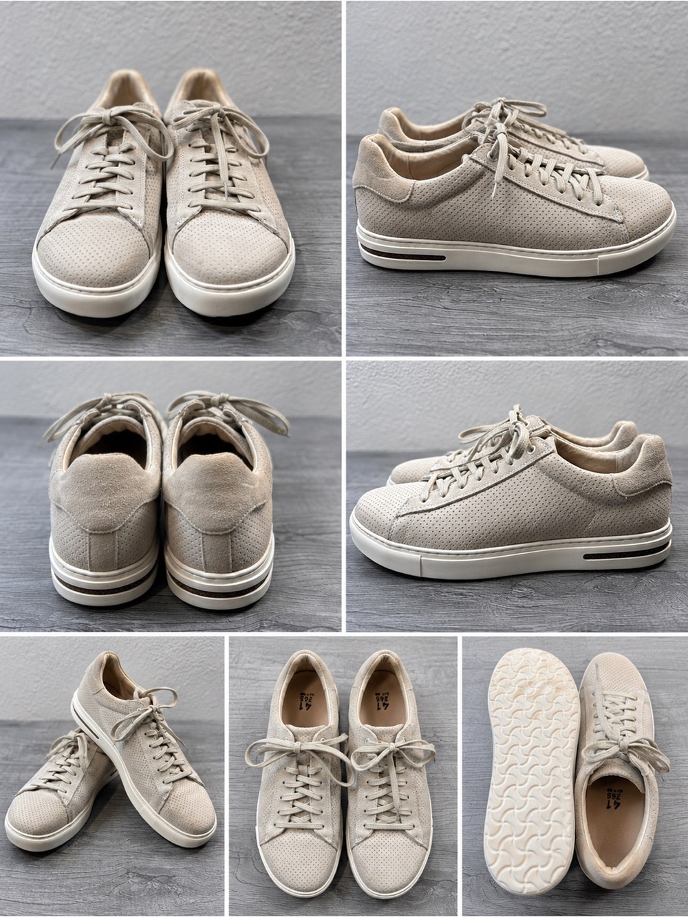 Birkenstock Bend Low Suede Sneakers Beige Cream Casual Comfort Shoes EU 41 US 10